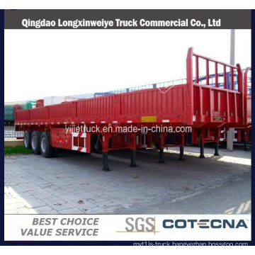 3 Axle Flatbed Wall Side Trailer for Bulk Cargo Transportation